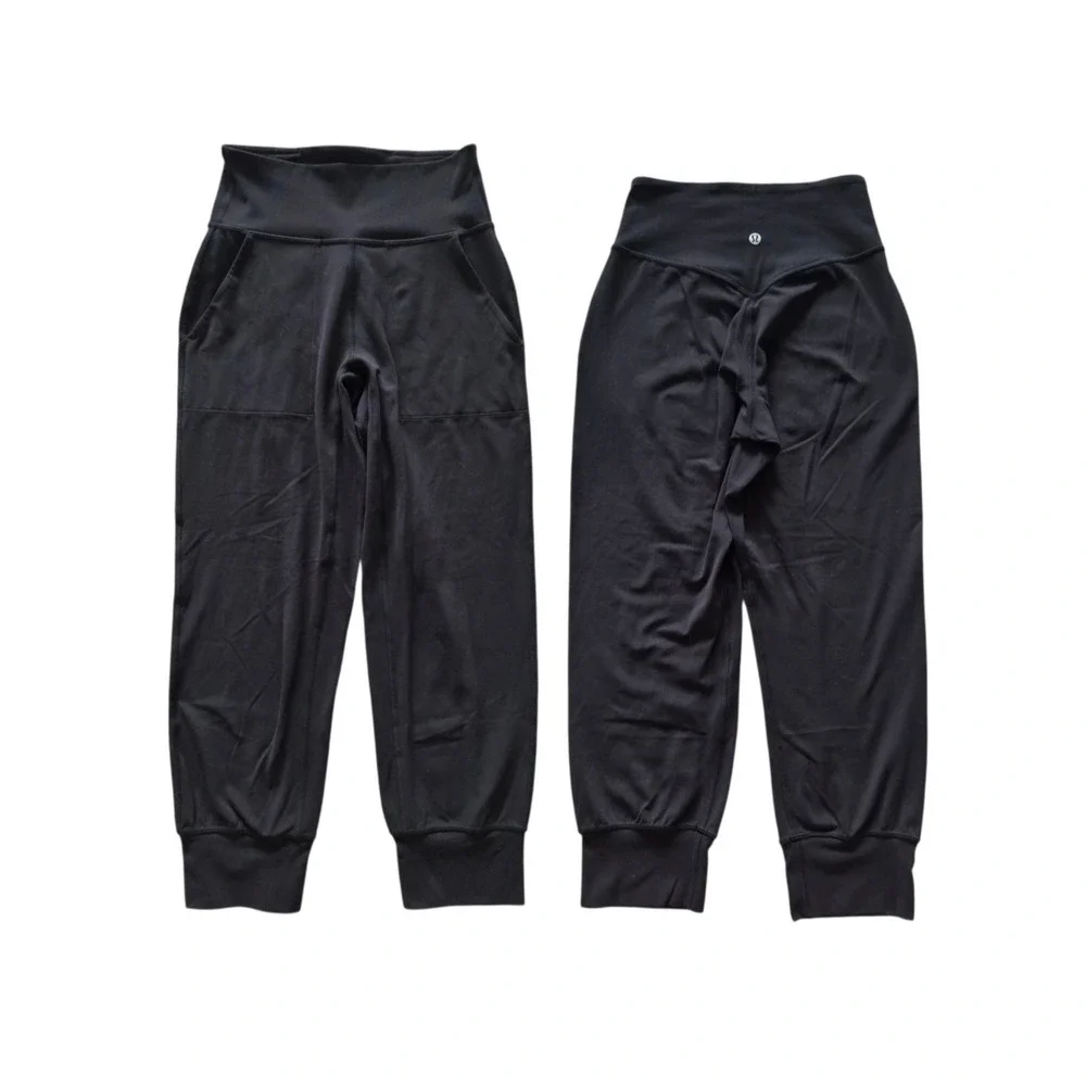 Lululemon Align High-Rise Joggers Cropped Sz 2 Black Nulu Soft Stretch Yoga Pant
